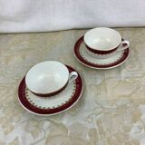 Duo of Digoin Sarreguemines cups