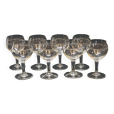 8 verres a vin en verre taillé ciselé