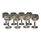 8 wine glasses in chiseled cut glass