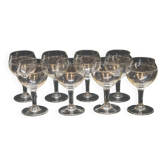 8 verres a vin en verre taillé ciselé