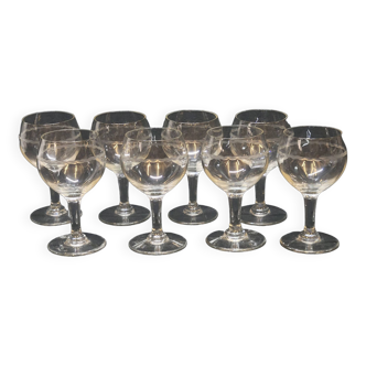 8 wine glasses in chiseled cut glass