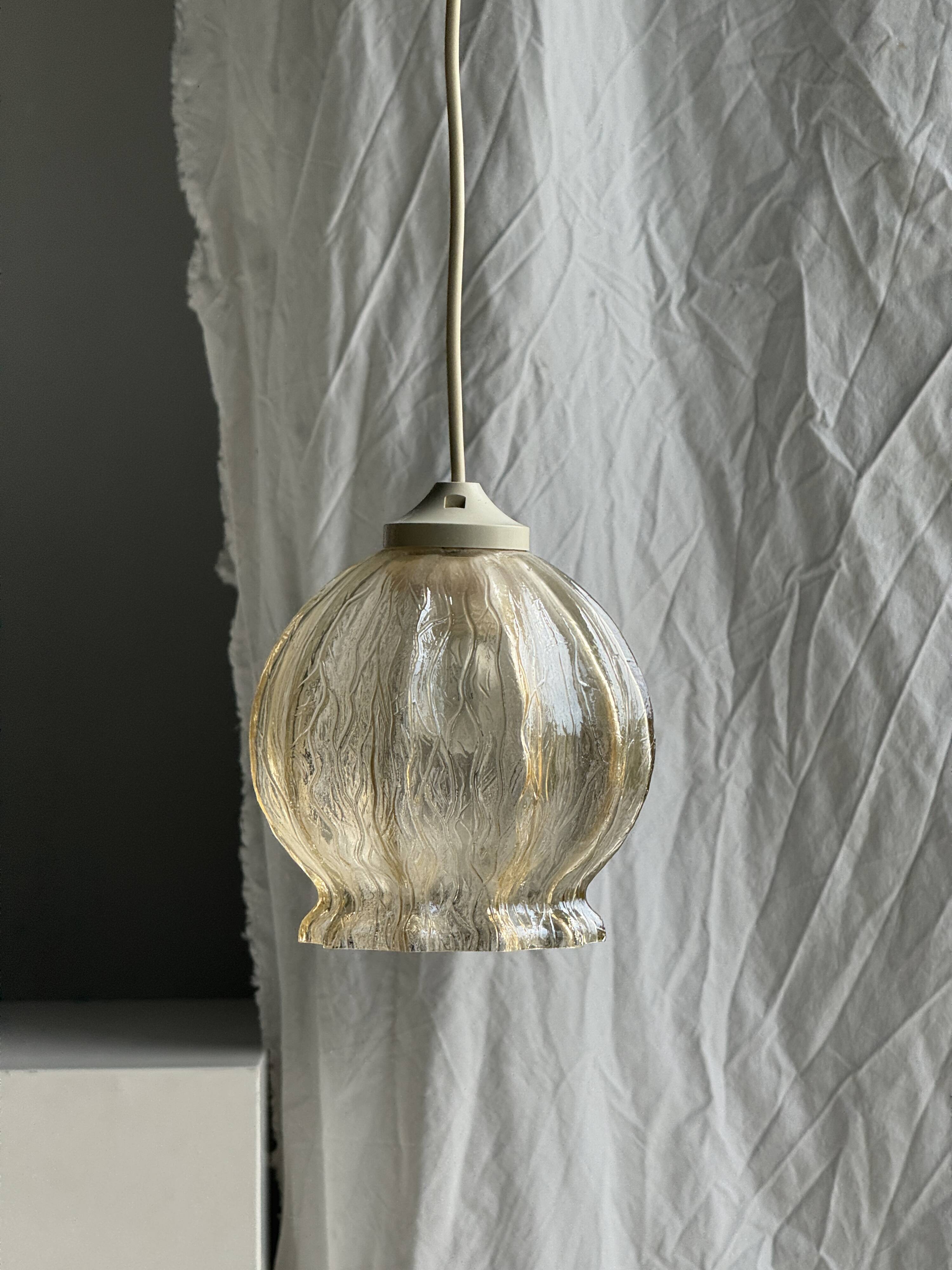 Suspension vintage en verre soufflé