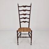 Mid Century High Back Chiavari Ladder Chair, Italy 1950's