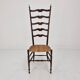 Mid Century High Back Chiavari Ladder Chair, Italy 1950's