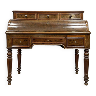 Bureau a cylindre dit "bureau piano" époque Louis Philippe en acajou vers 1830