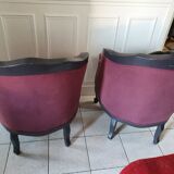 Lot de 2 fauteuils forme cabriolet
