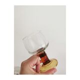 Set of 6 stemmed glasses 70's