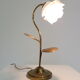 Vintage brass and glass flower lamp