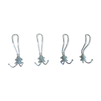 Set of 4 hooks in gilded metal