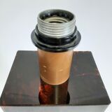Lamp - briar and brass lucite effect - 1980s - vintage.