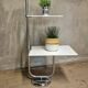 Vintage chrome flower stand with two white shelves, 1970s, Czechoslovakia, 35 × 54 × 100 cm