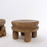 4 tabourets africains en bois sculpté