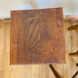 Set of 6 brutalist oak stools