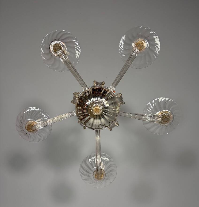 Venetian chandelier made of Murano glass, 5 light arms, circa 1920