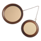 Duo old round wooden mirrors