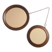 Duo miroirs rond bois anciens
