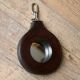 Lancel mirror, leather and wood, France 1960s