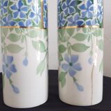 Pair of vases earthenware Keller Guérin Lunéville Periwinkle model