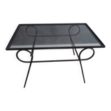 Table basse années 50/60' métal noir et plateau verre