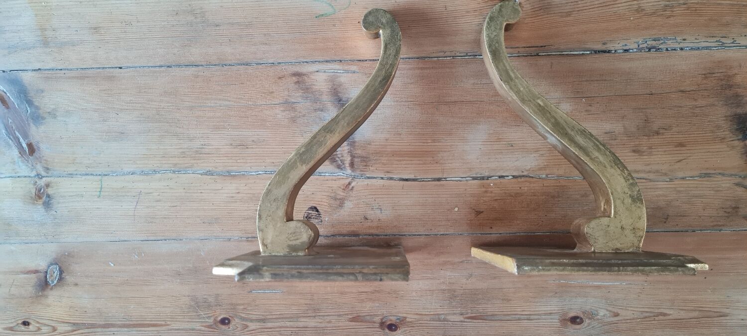 Pair of Florentine wall shelves