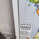 Vintage political map of France