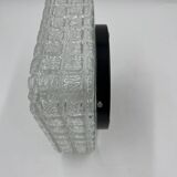 Square molded glass ceiling light with relief