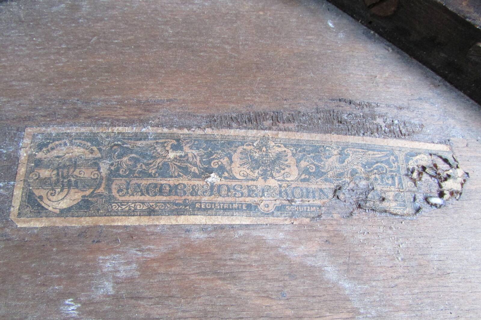 Bistro chair decorated seat by Jacob & Josef Kohn