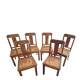 Set of 6 beautiful caned chairs in solid walnut Art Deco style.