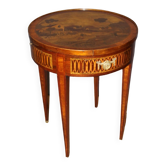 Louis xvi style hot water bottle table in marquetry around 1900