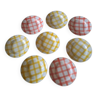 Lot de 8 assiettes creuses en faïence de Moulin des Loups Orchies modèle na