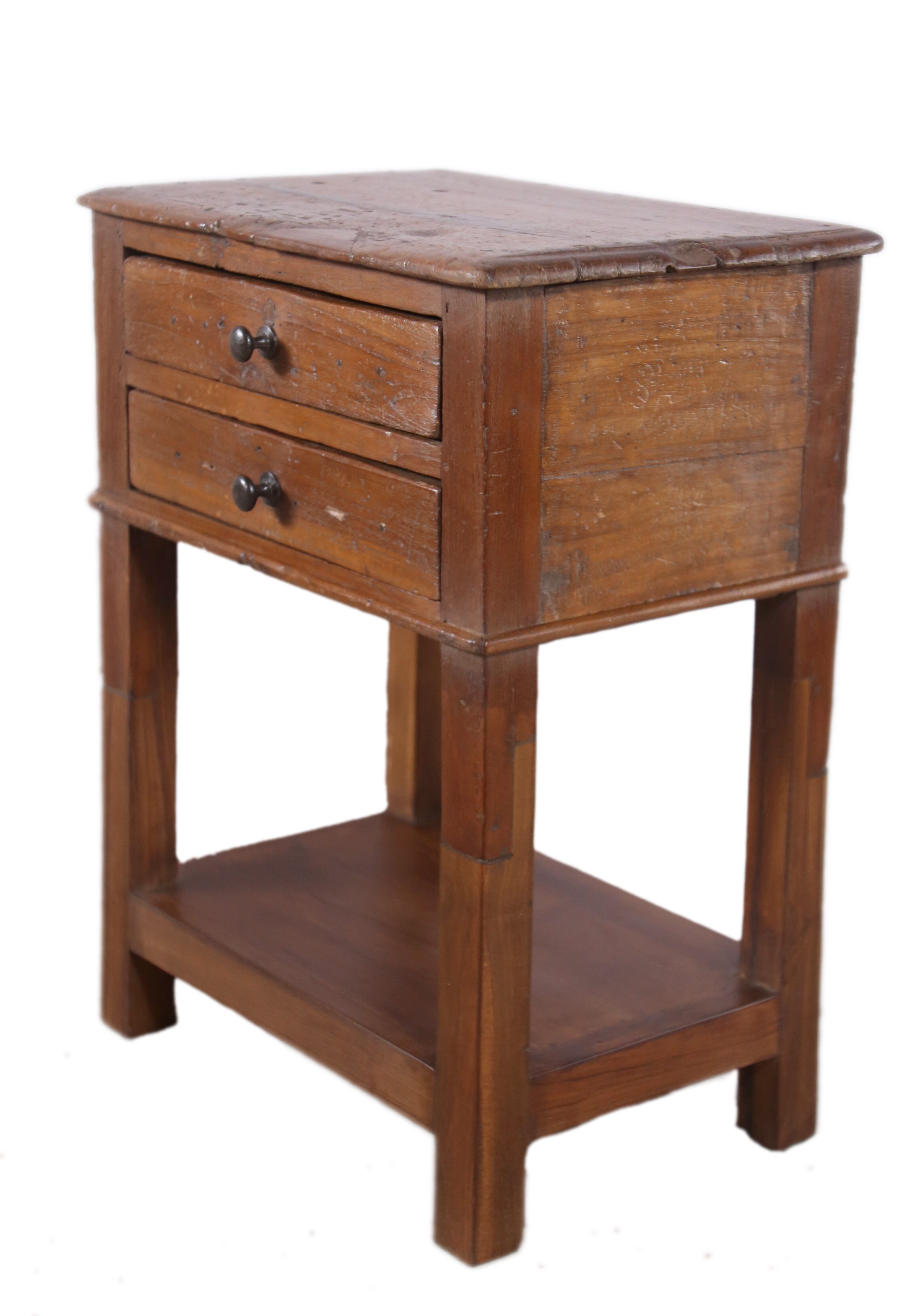 Old Burmese teak bedside