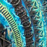 Large bowl in Rimini Blu pottery, mid-century by Aldo Londi for Bitossi.