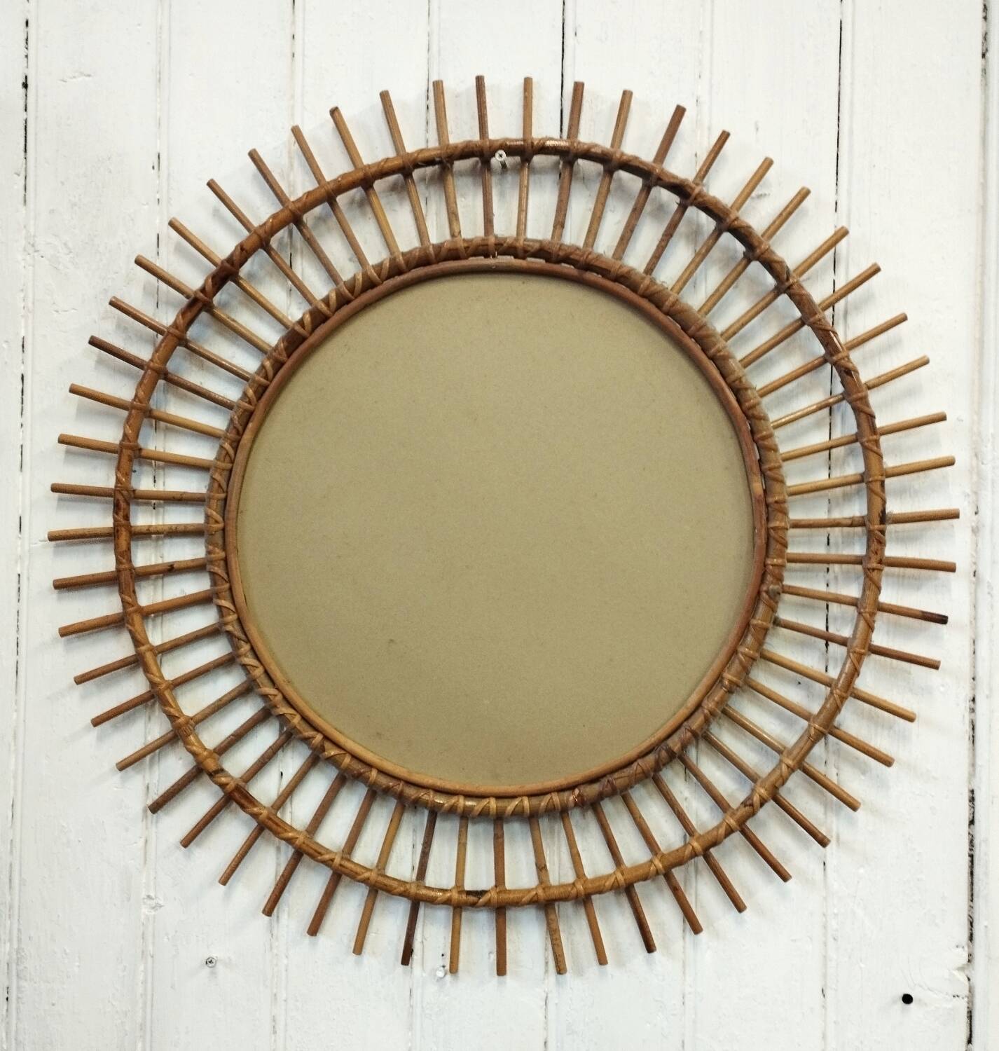 Vintage rattan sun mirror xl