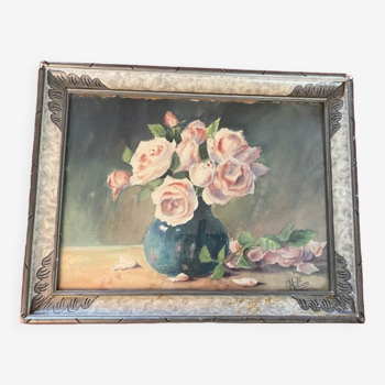 Original watercolor painting, theme of Bouquet of flowers signed C. Millon - dating from the twentieth
