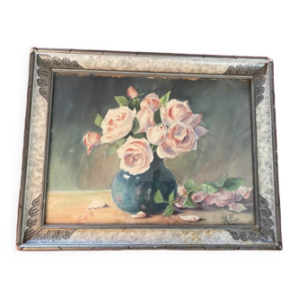 Original watercolor painting, theme of Bouquet of flowers signed C. Millon - dating from the twentieth