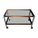 Erard coffee table, metal and smoked glass 1980