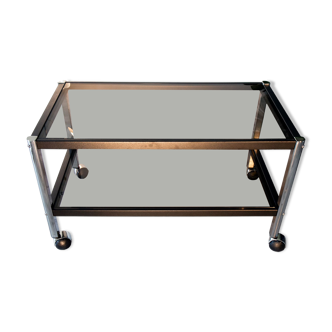 Erard coffee table, metal and smoked glass 1980