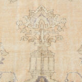 7x10 beige & navy blue vintage rug, 215x302cm