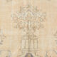 7x10 beige & navy blue vintage rug, 215x302cm