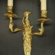 Pair of large wall sconces with caryatids in Louis XV style from the 19th century - bronze