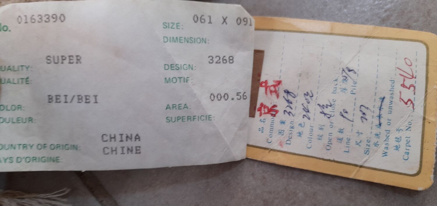 Chinese Rug 91 x 61 cm Handmade Vintage (1986) -