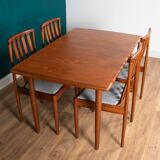 Retro Teak 1960s Meredew Dining Table & 4 Chairs Mid Century