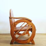 Colonial armchair in wood and bamboo