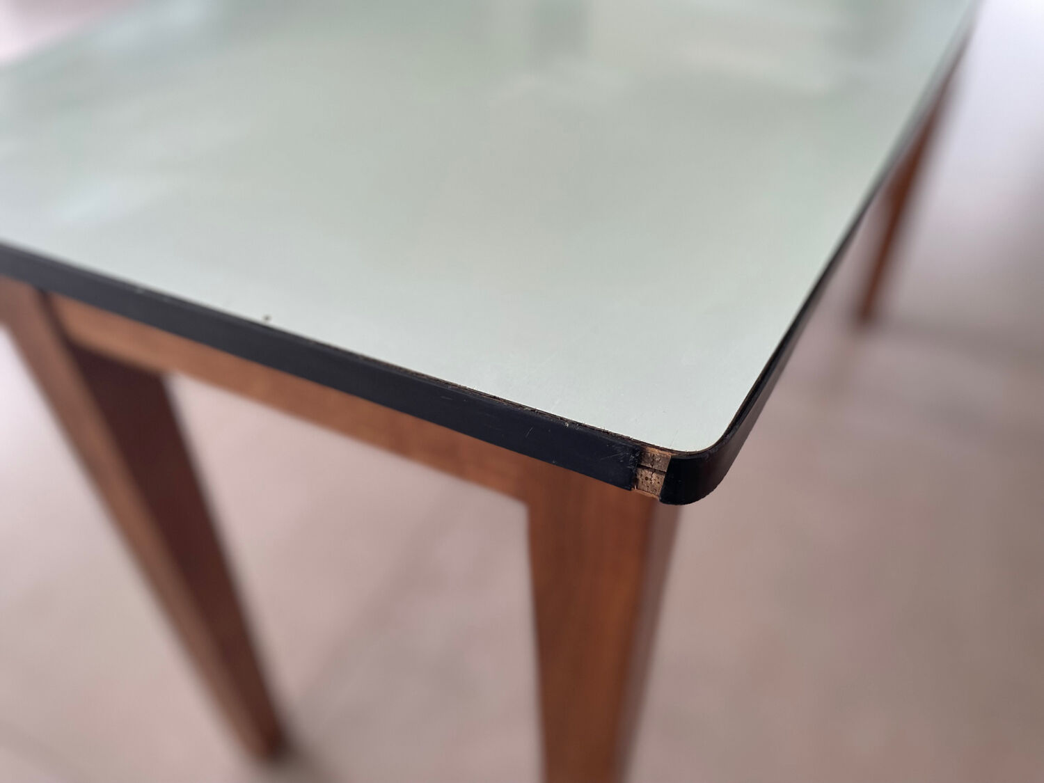 Formica and wood kitchen table