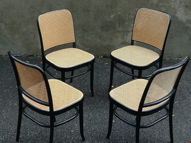 Set de 4 chaises cannées Prag chair