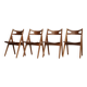 Chaises CH29 Sawbuck par Hans Wegner pour Carl Hansen & Son. Lot de 4