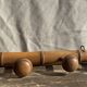 Large vintage wooden coat rack with 6 bamboo effect hooks L79