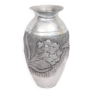 Art Nouveau pewter vase