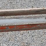 Garden bench with folding wooden slats base tubes from the 50s