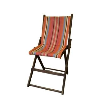 Chaise de plage française en bois de la 1ère moitié du 20ème siècle
